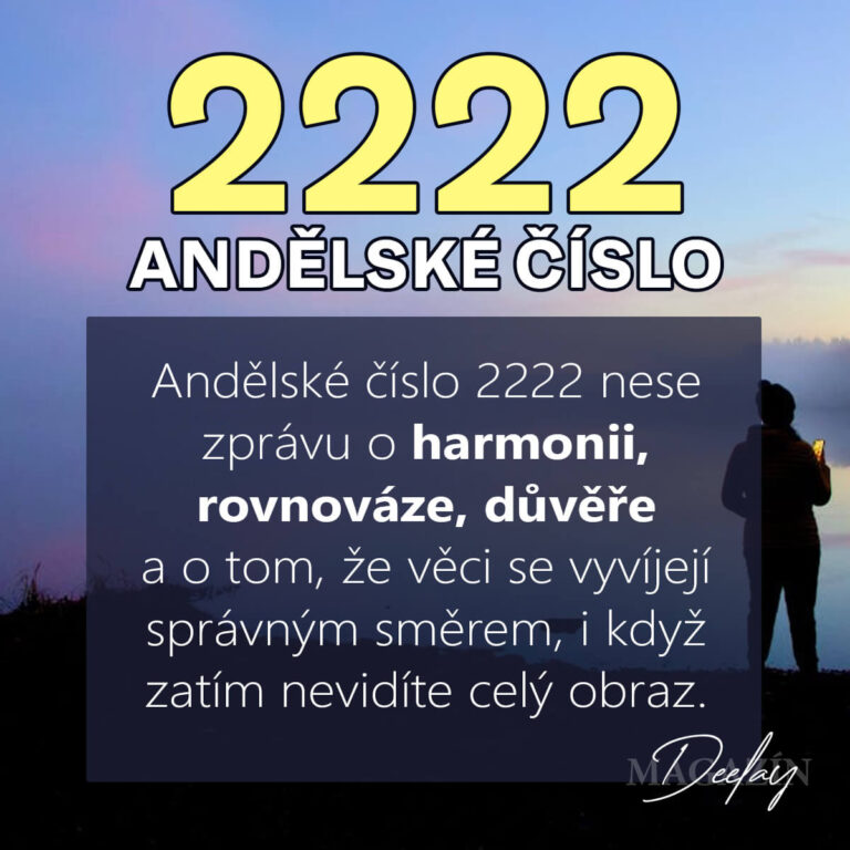 Andělské číslo 2222: Znamení klidu, rovnováhy a podpory